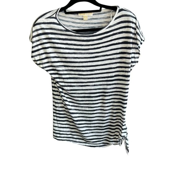 MICHAEL Michael Kors Striped Tie Side Casual T-Shirt Size XS - Picture 1 of 7